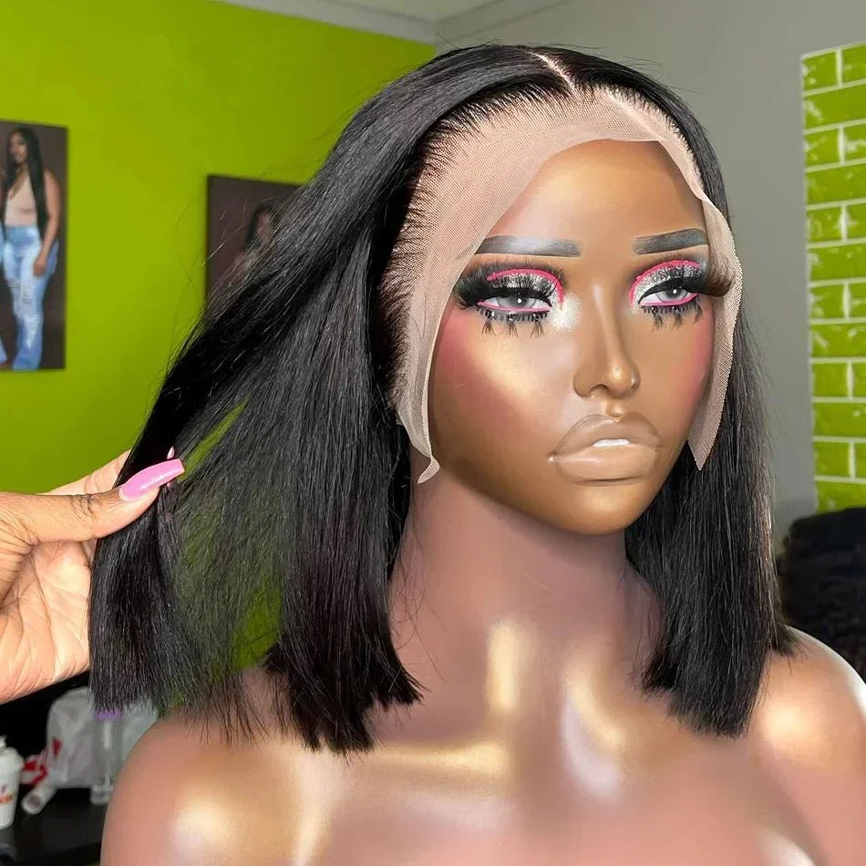 Perruque courte 100 % cheveux naturels brésiliens