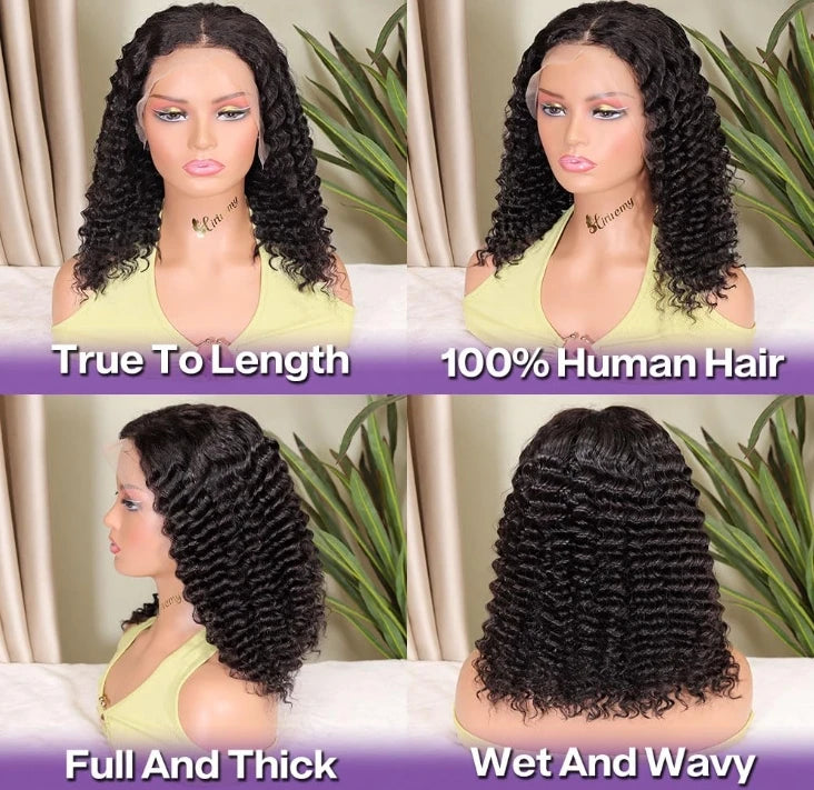 Perruque courte au carré en cheveux