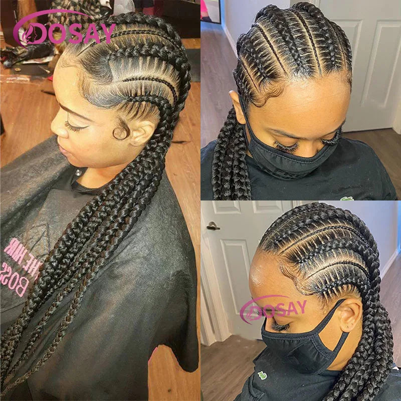 Incoo 36" Synthetic Full Lace Braided Wigs For Black Women Jumbo Knotless Box Braid Lace Wigs Cornrow Wig Braide African Hair