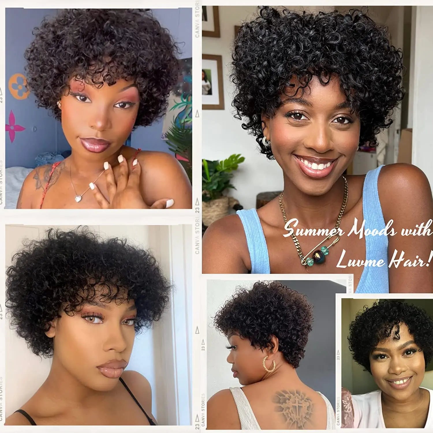 Perruque afro naturelle courte